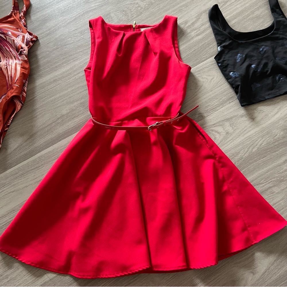 Closet fit and flare red dress